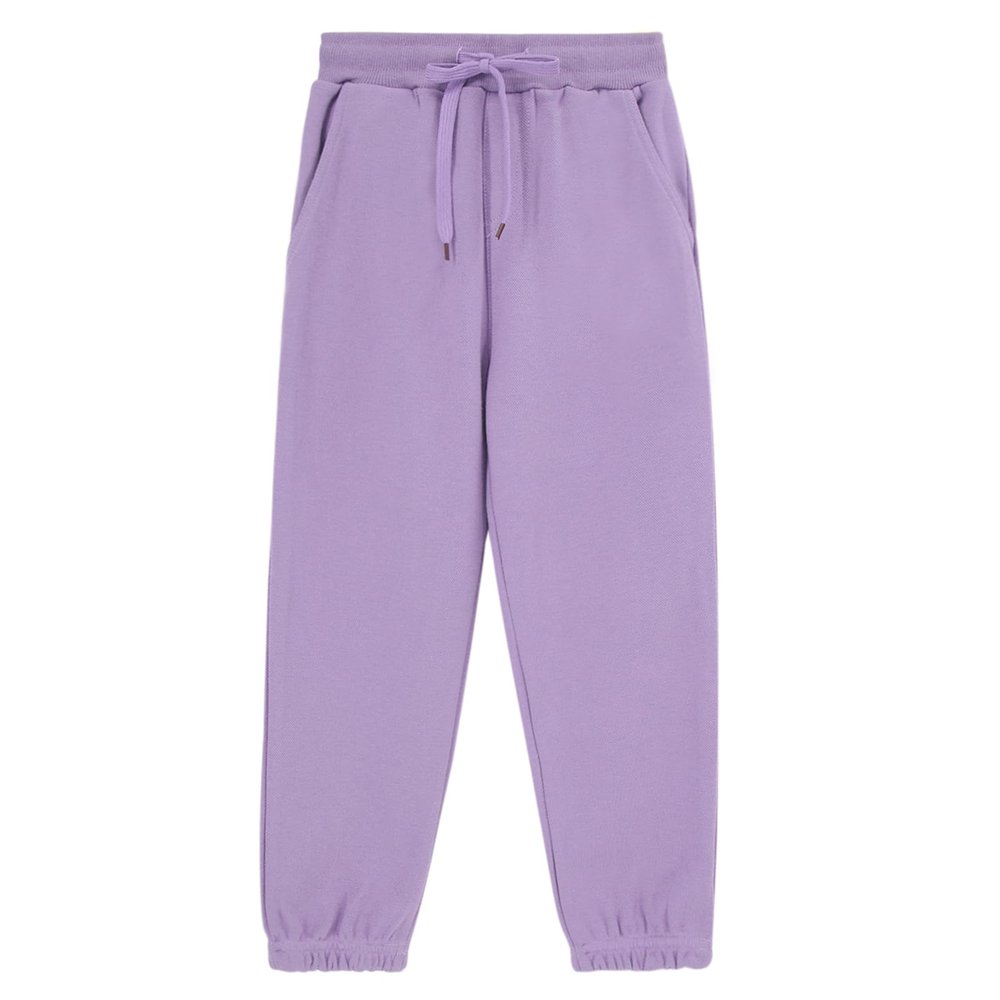 ACESTAR Kids Unisex Plain Sweatpants Cotton Drawstring Casual Pull-on Jogger Pants for Boys or Girls (Purple,140/9-10Years)