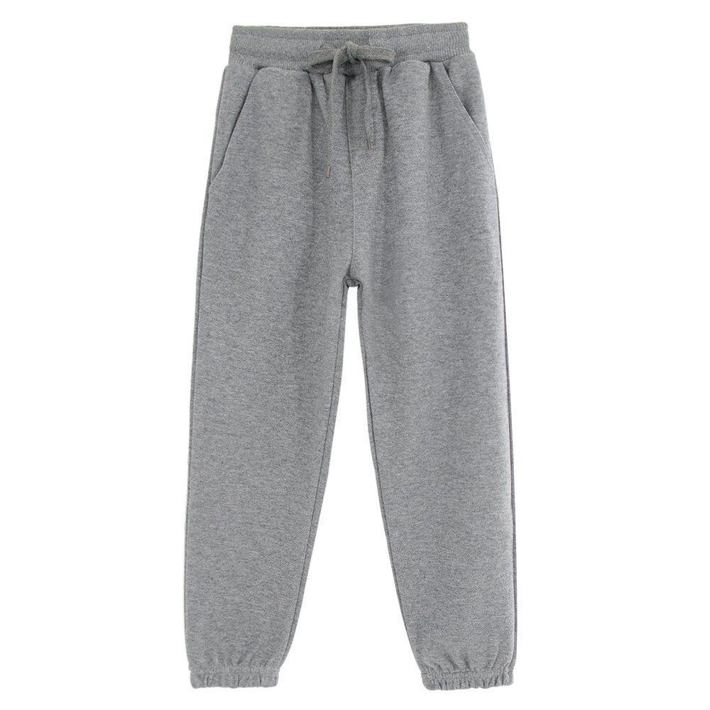 ACESTAR Kids Unisex Plain Sweatpants Cotton Drawstring Casual Pull-on Jogger Pants for Boys or Girls (Grey,120/5-6Years)
