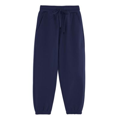 ACESTAR Kids Unisex Plain Sweatpants Cotton Drawstring Casual Pull-on Jogger Pants for Boys or Girls (Navy Blue,140/9-10Years)