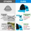 WolfWise UPF 50+ Easy Pop Up 3 Person Beach Tent Sport Umbrella Instant Sun Shelter Tent Sun Shade Canopy, Dark Shelter-Blue view 2