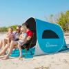 WolfWise UPF 50+ Easy Pop Up 3 Person Beach Tent Sport Umbrella Instant Sun Shelter Tent Sun Shade Canopy, Dark Shelter-Blue view 3