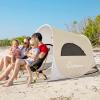 Wolfwise Pop up Beach Tent Sun Shelter with UPF50+ UV Protection, Instant Easy Setup Popup Beach Shade Canopy for 3 Person, Portable & Foldable with Carring Bag, 87 5747 in, Beige view 2