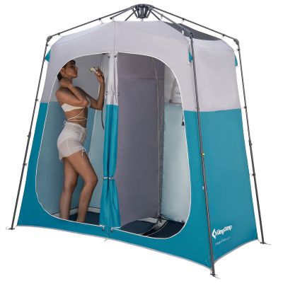 KingCamp Instant Shower Tent, Portable Superior Stable Privacy Shelter, 2 Large Rooms Outdoor Toilet Tent with Floor for Beach, Camping & Hiking, Setup in Under 60s