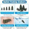 Bullet Fishing Weights Sinkers, 50pcs Lead Sinker Worm Weight Bass Fishing Texas Rig Carolina Rigs Slip Sliding Weights Freshwater Saltwater 7g view 3