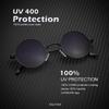 KALIYADI Round Polarized Sunglasses for Men Women Retro Metal Hippie Circle Style Sun Glasses UV Protection (2 Pack) 47mm view 3