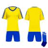 TOPTIE Soccer Jersey, Shoulder Striped Soccer Shirts, with Jersey, Shorts and Socks-Yellow/Royal Blue-8Years view 1