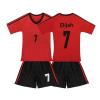 TOPTIE Soccer Jersey, Shoulder Striped Soccer Shirts, with Jersey, Shorts and Socks-Yellow/Royal Blue-8Years view 4