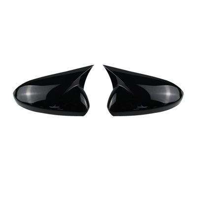 TERPON Rearview Mirror Cover Fit for Chevy Cruze 2009-2014 Side Wing Rear View Mirror Covers Trim with OX Horn Car Styling Rearview Mirror Cover (Color : Bright Black)