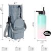Outdoor sports crossbody waist bag, canvas water bottle insulation bag, suitable for water bottles and cups black view 2