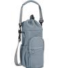 Outdoor sports crossbody waist bag, canvas water bottle insulation bag, suitable for water bottles and cups black view 4