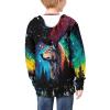 Jekioweii Kids Zip UP Galaxy Wolf Hoodie Lightweight Soft Zipper Sweatshirt Long Sleeve Hooded Pullover with Pockets Active Jacket for 11-13 Years Boys Girls view 4