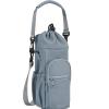 Outdoor sports crossbody waist bag, canvas water bottle insulation bag, suitable for water bottles and cups LakeBlue view 1