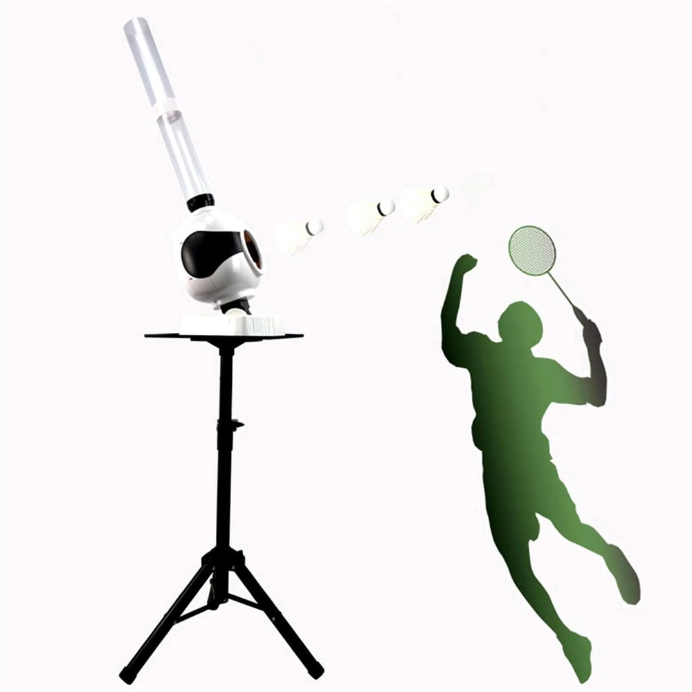 NYMFEA Badminton Training Machine, Automatic Badminton Pitching Machine, with Remote Control and Adjustable Knot Angle, Suitable for Outdoor Sports Training for Teenagers and Children