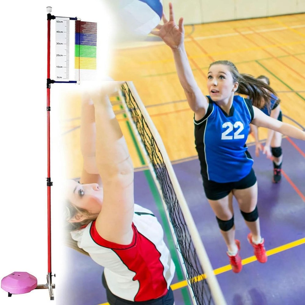 FLTRGO Vertical Jump Tester 3.9ft-11.5ft Jump Measurement Test Stick Pole Tool, Stand Alone School Office Vertical Jump Test, Basketball Volleyball Spike Trainer Machine