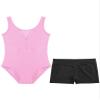 Loodgao Kids Girls 2Pcs Gymnastics Outfits Leotard and Shorts Set Sleeveless Open Back Dance Biketard Unitard Dancewear Pink 8 view 3