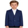 JEYPINMI Boys Blazer Kids Long Sleeve Button Down Suit Jacket Wedding Party Dress Coat Uniform Outerwear Navy Blue 4 Years view 3