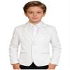JEYPINMI Boys Blazer Kids Long Sleeve Button Down Suit Jacket Wedding Party Dress Coat Uniform Outerwear White 6 Years view 3