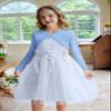 Arshiner Girls Cardigan Sweaters Shrug Crewneck Button Front Outerwear Clear Blue for 7-8 Years view 2