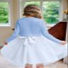 Arshiner Girls Cardigan Sweaters Shrug Crewneck Button Front Outerwear Clear Blue for 7-8 Years view 4