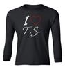 Awesome Design I Heart Love T.S Youth Long Sleeve T-Shirt (Black, Youth Small) view 1