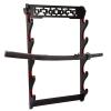 FOXSMZZ Sword Holder Wall Mount Velvet Padded Samurai Sword Stand Display Katana Wakizashi Tanto Wall Hanger Sword Rack (5-Tier) view 4