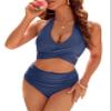 Blooming Jelly Tummy Control Swimsuits for Women Push Up High Waisted Bikini Sets 2 Piece Swimsuit Medium, Haze Blue view 1