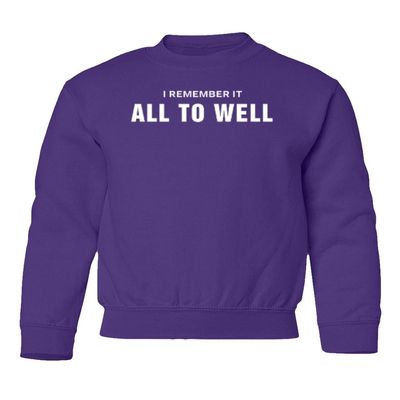 superhotapparel Awesome Design I Remember It All Too Well Youth Crewneck Sweatshirt (Purple, Youth X-Large)