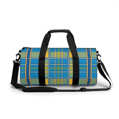 Fitness Bag Yellow and blue checkered Sports Bag Men's Outdoor Sports Bag Women's Fitness Sports Bag Suitable for sports fitness, swimming, yoga, travel