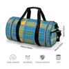 Fitness Bag Yellow and blue checkered Sports Bag Men's Outdoor Sports Bag Women's Fitness Sports Bag Suitable for sports fitness, swimming, yoga, travel view 2