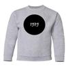 Vinyl-like Circle Awesome Design 1989 Youth Crewneck Sweatshirt (Ash, Youth Medium) view 1