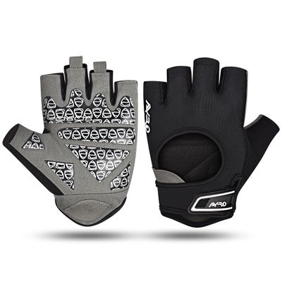 AYRO Breathable Weight Lifting Gym Workout Gloves with Extra Grip for Men & Women, Excercise Gloves with Full Palm Protection, Removal with Durable Closure, for Weightlifting (Black/Grey, Small)