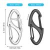 20 PCS S Clips Small Carabiner Clip Anti-Theft 1.6 Inch Metal Dual Opening Design Replacement Mini Keychain Hooks, S Carabiner Spring for Paracord Fishing Camping Outdoor Sports(Black, Silver) view 2