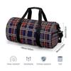 Fitness Bag Red and blue checker Sports Bag Men's Outdoor Sports Bag Women's Fitness Sports Bag Suitable for sports fitness, swimming, yoga, travel view 2
