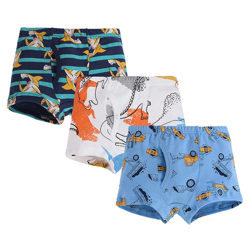 Egmy 3 Pack Kids Toddler Baby Boys Underwear Cute Cartoon Briefs Shorts Pants Cotton Women S Boy Short (Orange, 7-8 Years)
