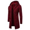 ZYXTIM Men's Cardigan Hoodies Sweatshirts Sweaters Slim Fit Open Front Drape Longline Hooded Fall Winter Coat Thermal Casual Outwears Wine Red view 1