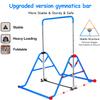 FCOUMY Gymnastics Horizontal Bar, Junior Training Kip Bar Gymnastics Equipment for Home, Adjustable Telescopic Height Folding Horizontal Bar with Gymnastic Rings for 3-12 Years Old Kids view 2