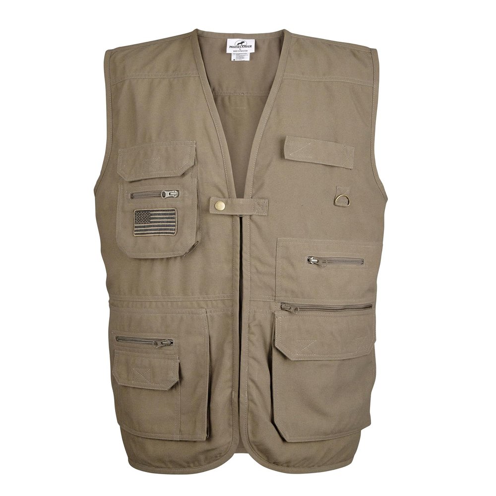 Mooselander Adult Conceal & Carry Tactical Vest, Strong & Durable V-Neck Vest in Olive Print, Large
