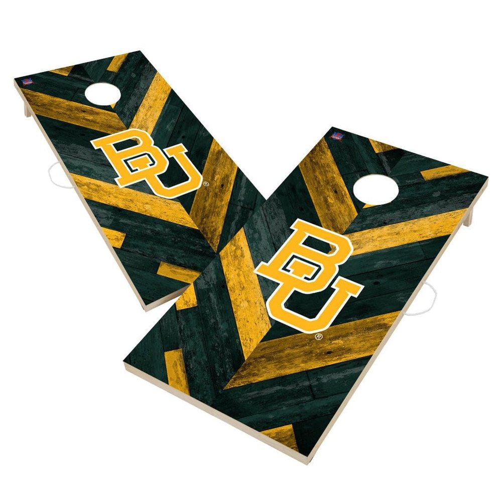Baylor Cornhole Boards, 2x4 Regulation Corn Hole Board Set, Officially Licensed Cornhole Boards, Comes with (2) Boards, (8) Bags & LED Lights