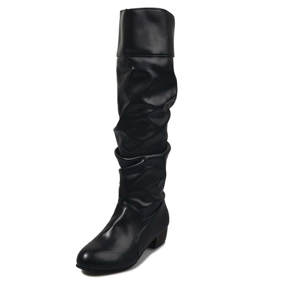 Ladmiple Boots For Women Knee High Black Women's Knee-High Boots Comfortable Cone Heel Pointed Toe Slouch Riding Victorian Boots Cowboy Cowgirl Western Dress Shoes