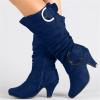 Ladmiple Cowboy Boots For Women Square Toe Red Knee High Boots for Women Pointed Toe Sexy Cone Heel Boots with Side Zipper Fashion Elegant Cowboy Boots for Fall Winter Spring 2023 view 2