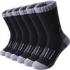 LINEMIN Kids Merino Wool Hiking Socks Toddlers Boys Girls Winter Warm Thick Thermal Boot Cushion Crew Socks 6 Pairs (4-7 Years, Black Wool Hiking Socks) view 1