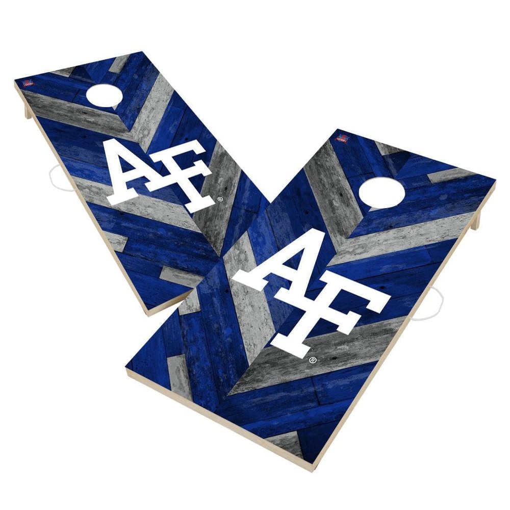 Air Force Cornhole Boards, 2x4 Regulation Corn Hole Board Set, Officially Licensed Cornhole Boards, Comes with (2) Boards, (8) Bags & LED Lights