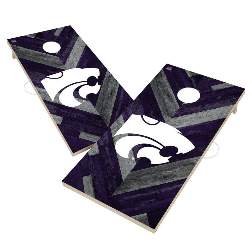 Kansas State Cornhole Boards, 2x4 Regulation Corn Hole Board Set, Officially Licensed Cornhole Boards, Comes with (2) Boards & (8) Bags