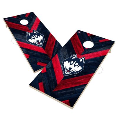 Connecticut Cornhole Boards, 2x4 Regulation Corn Hole Board Set, Officially Licensed Cornhole Boards, Comes with (2) Boards & (8) Bags