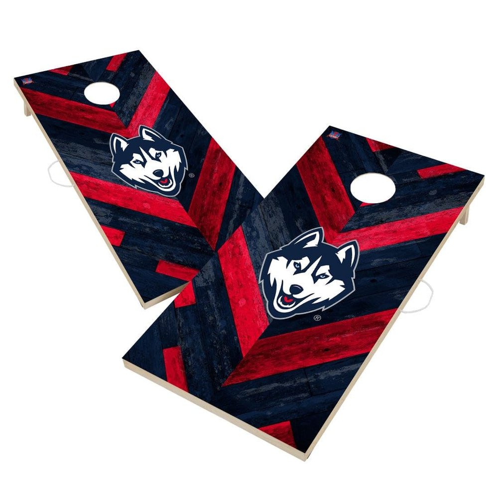 Connecticut Cornhole Boards, 2x4 Regulation Corn Hole Board Set, Officially Licensed Cornhole Boards, Comes with (2) Boards & (8) Bags