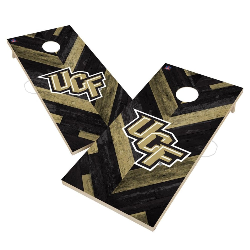 Central Florida Cornhole Boards, 2x4 Regulation Corn Hole Board Set, Officially Licensed Cornhole Boards, Comes with (2) Boards, (8) Bags & LED Lights