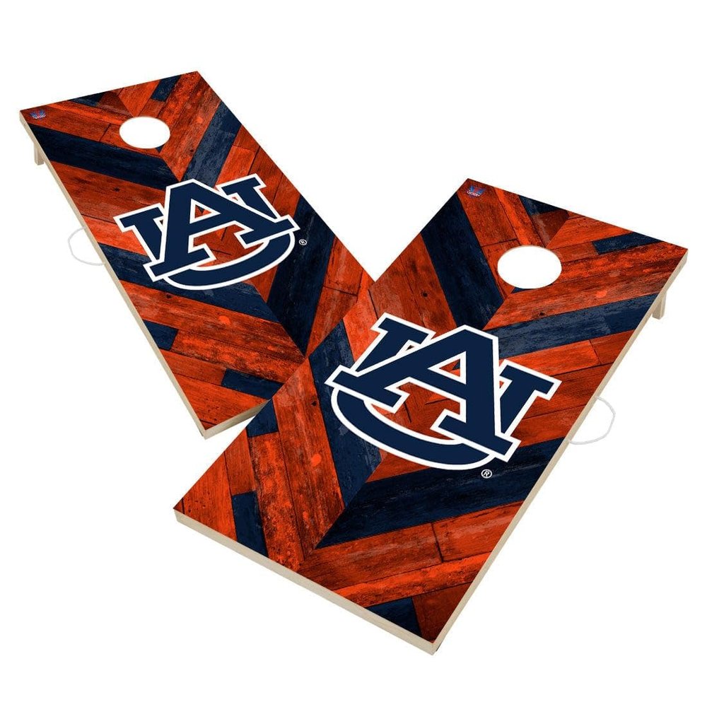 Auburn Cornhole Boards, 2x4 Regulation Corn Hole Board Set, Officially Licensed Cornhole Boards, Comes with (2) Boards, (8) Bags & LED Lights