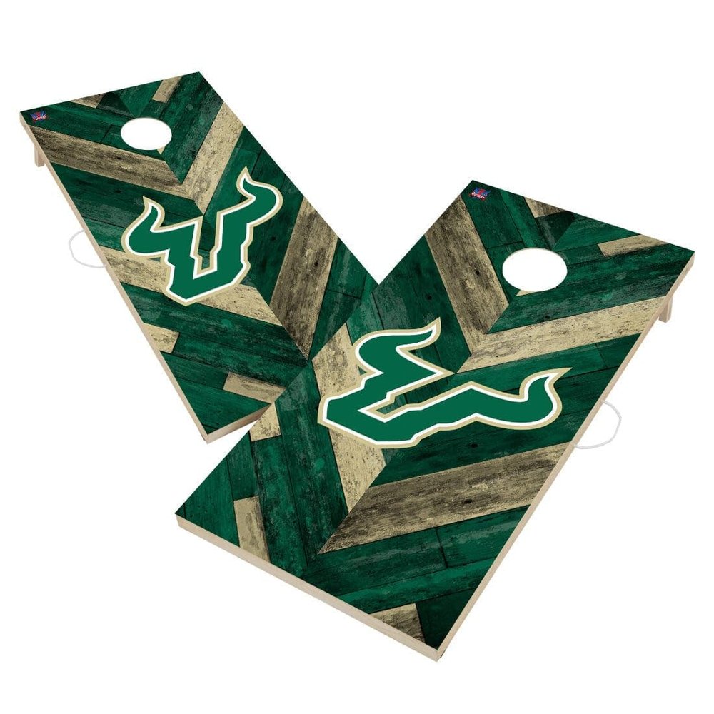 South Florida Cornhole Boards, 2x4 Regulation Corn Hole Board Set, Officially Licensed Cornhole Boards, Comes with (2) Boards & (8) Bags