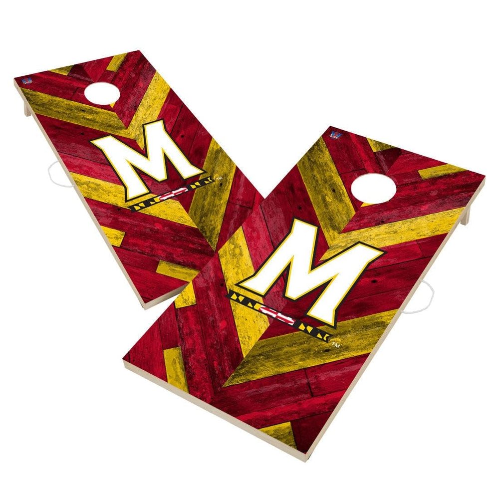 Maryland Cornhole Boards, 2x4 Regulation Corn Hole Board Set, Officially Licensed Cornhole Boards, Comes with (2) Boards, (8) Bags & (1) Carrying Case