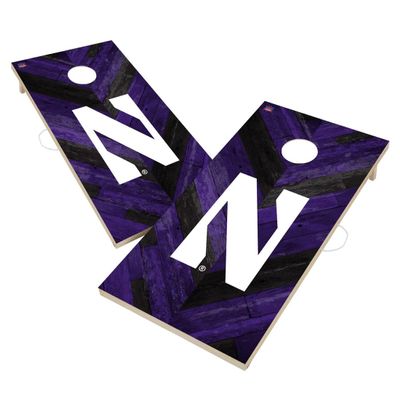 Northwestern Cornhole Boards, 2x4 Regulation Corn Hole Board Set, Officially Licensed Cornhole Boards, Comes with (2) Boards & (8) Bags